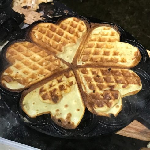 Nygräddad våffla